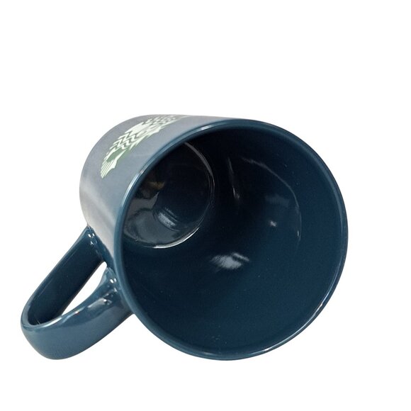 Starbucks 2020 Blue Coffee Mug Green Mermaid Logo Tall Ceramic Cup 11 oz - Picture 10 of 12